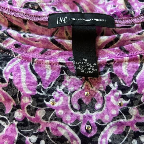 Vintage Y2K Inc Top Size Medium Purple Black Whimisgoth Fairy Grunge Sequins - Picture 2 of 5